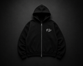 Distressed Zip-Up Hoodie